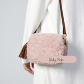 Faux Shearling Crossbody Bag - Baby Pink8